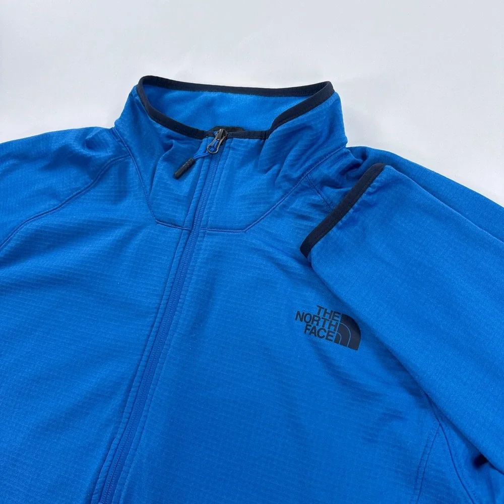 The North Face Borod 1/4 Zip Grid Fleece Pullover Mens XL Hyper Blue Hiking